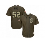 Men's Majestic Seattle Mariners #52 Carlos Ruiz Replica Green Salute to Service MLB Jersey