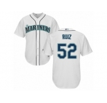 Men's Majestic Seattle Mariners #52 Carlos Ruiz Replica White Home Cool Base MLB Jersey