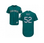 Men's Majestic Seattle Mariners #52 Carlos Ruiz Teal Green Flexbase Authentic Collection MLB Jersey