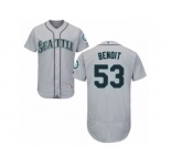 Men's Majestic Seattle Mariners #53 Joaquin Benoit Grey Flexbase Authentic Collection MLB Jersey