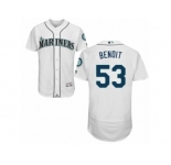 Men's Majestic Seattle Mariners #53 Joaquin Benoit White Flexbase Authentic Collection MLB Jersey