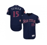 Men's Seattle Mariners #15 Kyle Seager Navy Blue Stitched 2016 Fashion Stars & Stripes Flex Base Baseball Jersey