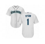 Seattle Mariners #1 Jarrod Dyson Replica White Home Cool Base MLB Jersey