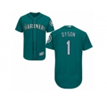 Seattle Mariners #1 Jarrod Dyson Teal Green Flexbase Authentic Collection MLB Jersey