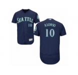 Seattle Mariners #10 Yonder Alonso Navy Blue Flexbase Authentic Collection MLB Jersey