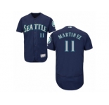 Seattle Mariners #11 Edgar Martinez Navy Blue Flexbase Authentic Collection MLB Jersey