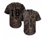 Men's Majestic Texas Rangers #18 Drew Robinson Authentic Camo Realtree Collection Flex Base MLB Jersey