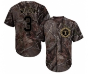 Men's Majestic Texas Rangers #3 Russell Wilson Authentic Camo Realtree Collection Flex Base MLB Jersey