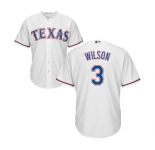 Men's Majestic Texas Rangers #3 Russell Wilson Replica White Home Cool Base MLB Jersey