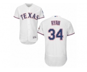 Men's Majestic Texas Rangers #34 Nolan Ryan White Flexbase Authentic Collection MLB Jersey