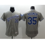 Men Kansas City Royals #35 Eric Hosmer Majestic grey Flexbase Authentic Collection Player Jersey