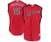 Men's Kansas City Royals #15 Whit Merrifield Authentic Red American League 2019 Baseball All-Star Jersey