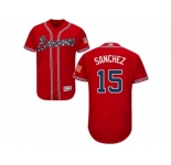 Atlanta Braves #15 Tony Sanchez Red Flexbase Authentic Collection MLB Jersey
