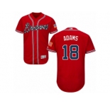Atlanta Braves #18 Matt Adams Red Flexbase Authentic Collection MLB Jersey