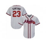 Atlanta Braves #23 Danny Santana Replica Grey Road Cool Base MLB Jersey