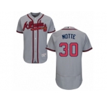 Atlanta Braves #30 Jason Motte Grey Flexbase Authentic Collection MLB Jersey