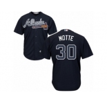 Atlanta Braves #30 Jason Motte Replica Blue Alternate Road Cool Base MLB Jersey