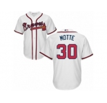 Atlanta Braves #30 Jason Motte Replica White Home Cool Base MLB Jersey