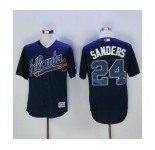 Men Atlanta Braves #24 Deion Sanders Blue New Cool Base Stitched MLB Jersey