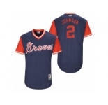 Men's 2017 Little League World Series Braves Micah Johnson #2 Johnson Navy Jersey