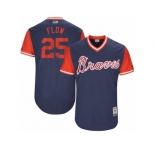 Men's 2017 Little League World Series Braves Tyler Flowers #25 Flow Navy Jerse