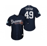 Men's Atlanta Braves #49 Julio Teheran 2017 Spring Training Cool Base Stitched MLB Jersey
