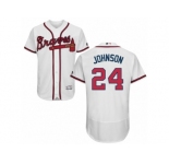 Men's Majestic Atlanta Braves #24 Kelly Johnson White Flexbase Authentic Collection MLB Jersey