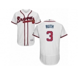 Men's Majestic Atlanta Braves #3 Babe Ruth White Flexbase Authentic Collection MLB Jersey