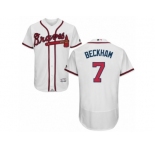 Men's Majestic Atlanta Braves #7 Gordon Beckham White Flexbase Authentic Collection MLB Jersey