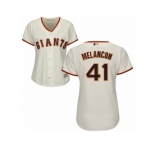 Women's Majestic San Francisco Giants #41 Mark Melancon Authentic Cream Home Cool Base MLB Jersey