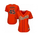 Women's Majestic San Francisco Giants #45 Matt Moore Authentic Orange Alternate Cool Base MLB Jersey
