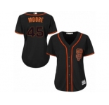 Women's Majestic San Francisco Giants #45 Matt Moore Replica Black Alternate Cool Base MLB Jersey