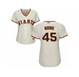 Women's Majestic San Francisco Giants #45 Matt Moore Replica Cream Home Cool Base MLB Jersey