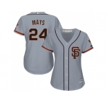 Women's San Francisco Giants #24 Willie Mays Grey Road 2 Stitched MLB Jersey