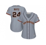 Women's San Francisco Giants #24 Willie Mays Grey Road Stitched MLB Jersey