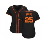 Women's San Francisco Giants #25 Barry Bonds Black Alternate Stitched MLB Jersey