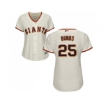 Women's San Francisco Giants #25 Barry Bonds Cream Home Stitched MLB Jersey