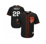 Youth Majestic San Francisco Giants #28 Buster Posey Authentic Black 2017 Spring Training Cool Base MLB Jersey