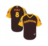 Youth Majestic San Francisco Giants #8 Hunter Pence Authentic Brown 2016 All-Star National League BP Cool Base MLB Jersey