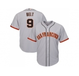 Youth San Francisco Giants #9 Brandon Belt Grey Road Cool Base Stitched MLB Jersey