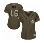 Women's Majestic Texas Rangers #16 Ryan Rua Authentic Green Salute to Service MLB Jersey