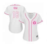 Women's Majestic Texas Rangers #16 Ryan Rua Authentic White Fashion Cool Base MLB Jersey
