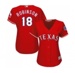 Women's Majestic Texas Rangers #18 Drew Robinson Authentic Red Alternate Cool Base MLB Jersey