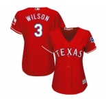 Women's Majestic Texas Rangers #3 Russell Wilson Replica Red Alternate Cool Base MLB Jersey