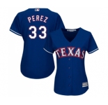 Women's Majestic Texas Rangers #33 Martin Perez Replica Royal Blue Alternate 2 Cool Base MLB Jersey