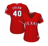 Women's Majestic Texas Rangers #40 Bartolo Colon Authentic Red Alternate Cool Base MLB Jersey