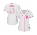 Women's Majestic Texas Rangers #40 Bartolo Colon Replica White Fashion Cool Base MLB Jersey