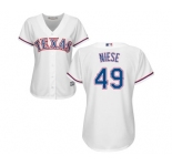 Women's Majestic Texas Rangers #49 Jon Niese Authentic White Home Cool Base MLB Jersey