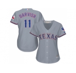 Women's Texas Rangers #11 Yu Darvish Grey Road Stitched MLB Jersey
