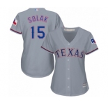 Women's Texas Rangers #15 Nick Solak Authentic Grey Road Cool Base Baseball Player Jersey